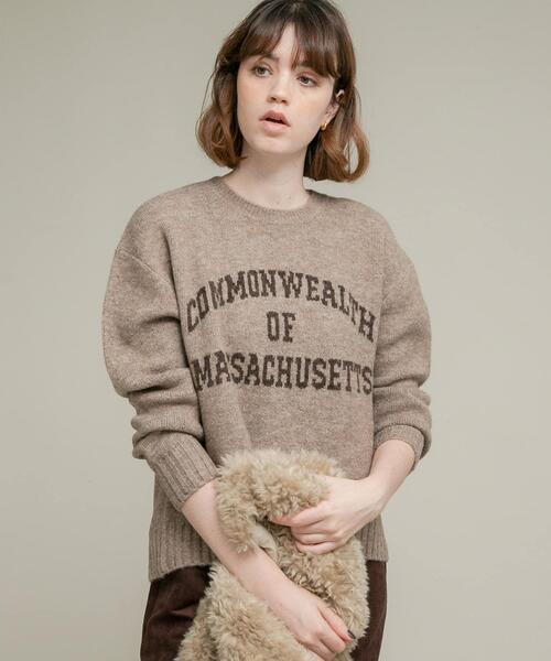 URBAN RESEARCH Sonny Label（アーバンリサーチサニーレーベル）の「『洗濯可』ジャガードロゴニットプルオーバー（ニット/セーター・レディース・ネイビー/モカ/グレー・FREE）」の9枚目の写真