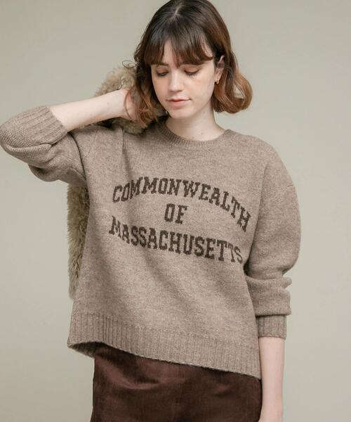 URBAN RESEARCH Sonny Label（アーバンリサーチサニーレーベル）の「『洗濯可』ジャガードロゴニットプルオーバー（ニット/セーター・レディース・ネイビー/モカ/グレー・FREE）」の11枚目の写真