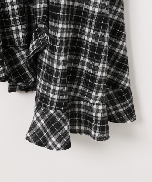 3.3 Field Trip (3.3フィールドトリップ)の「3.3 Field Trip/チェックアシメヘムスカート(スカート・レディース・ブラック/ブラウン/ネイビー・FREE)」の6枚目の写真