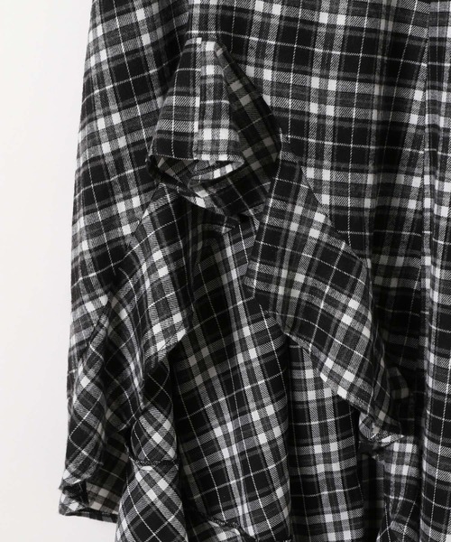 3.3 Field Trip (3.3フィールドトリップ)の「3.3 Field Trip/チェックアシメヘムスカート(スカート・レディース・ブラック/ブラウン/ネイビー・FREE)」の8枚目の写真