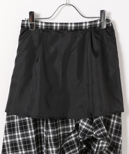 3.3 Field Trip (3.3フィールドトリップ)の「3.3 Field Trip/チェックアシメヘムスカート(スカート・レディース・ブラック/ブラウン/ネイビー・FREE)」の9枚目の写真