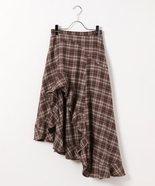 3.3 Field Trip (3.3フィールドトリップ)の「3.3 Field Trip/チェックアシメヘムスカート(スカート・レディース・ブラック/ブラウン/ネイビー・FREE)」の18枚目の写真