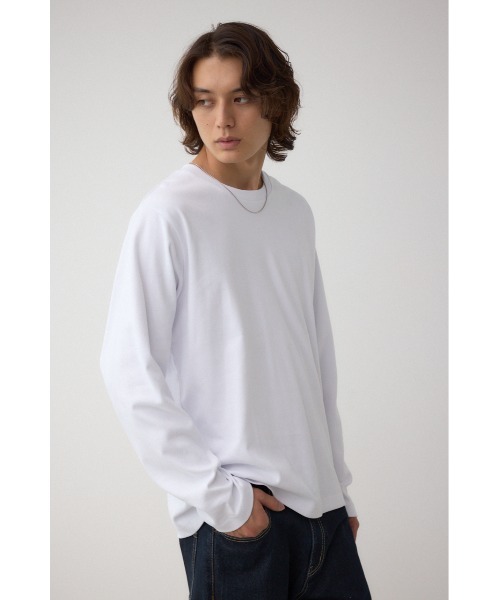 AZUL by moussy（アズールバイマウジー）の「スムースタッチ長袖トップス（Tシャツ/カットソー・メンズ・ホワイト/杢グレー/ブラック・SMALL/MEDIUM/LARGE）」の5枚目の写真