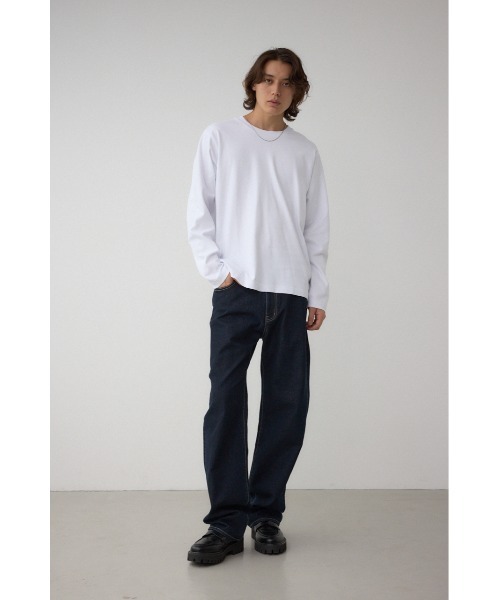 AZUL by moussy（アズールバイマウジー）の「スムースタッチ長袖トップス（Tシャツ/カットソー・メンズ・ホワイト/杢グレー/ブラック・SMALL/MEDIUM/LARGE）」の6枚目の写真