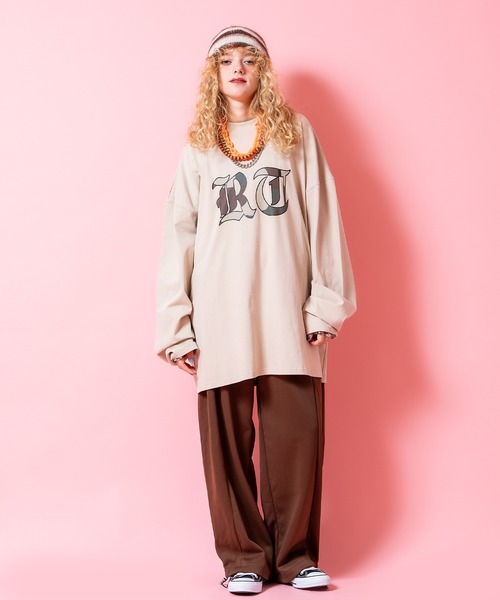a.p.o.v.(エーピーオービー)の「a.p.o.v. カモフラロゴプリントバックナンバリングオーバーサイズカットソー(Tシャツ/カットソー・メンズ・チャコール/ベージュ/ブラック・ONESIZE)」の12枚目の写真