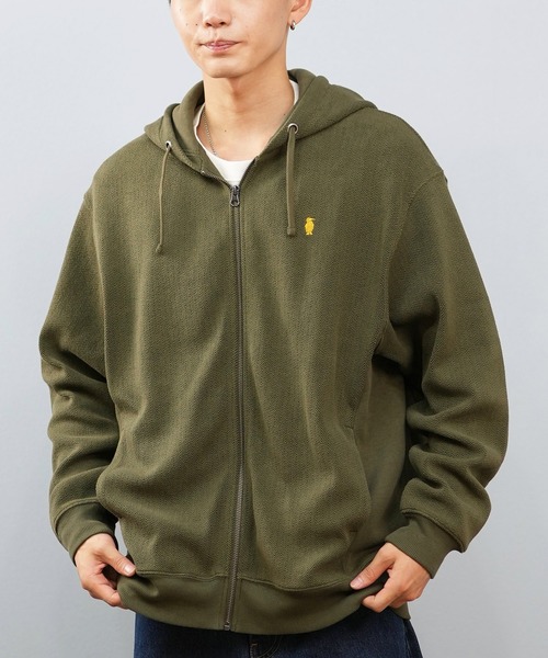 CHUMS（チャムス）の「CHUMS/チャムス フルジップフーディー/パーカー TROUTBONE ZIP HOODIE CH00-1536（スウェット・メンズ・ブラック/オリーブ・M/L/2XL/XL）」の2枚目の写真