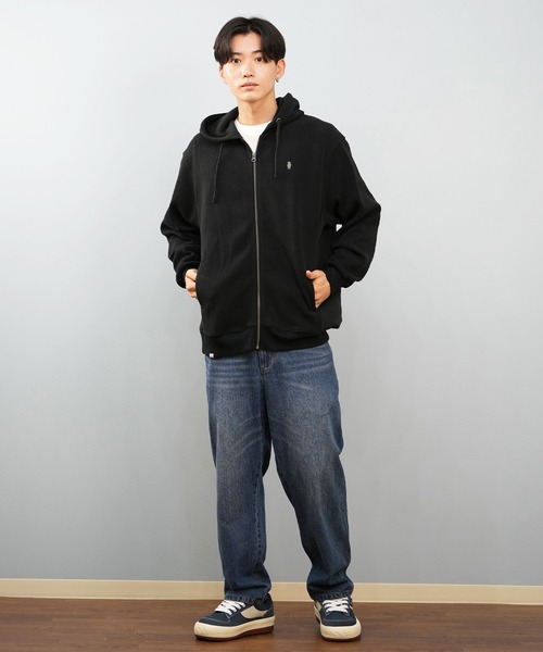 CHUMS（チャムス）の「CHUMS/チャムス フルジップフーディー/パーカー TROUTBONE ZIP HOODIE CH00-1536（スウェット・メンズ・ブラック/オリーブ・M/L/2XL/XL）」の7枚目の写真