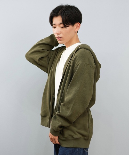 CHUMS（チャムス）の「CHUMS/チャムス フルジップフーディー/パーカー TROUTBONE ZIP HOODIE CH00-1536（スウェット・メンズ・ブラック/オリーブ・M/L/2XL/XL）」の14枚目の写真