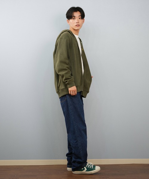 CHUMS（チャムス）の「CHUMS/チャムス フルジップフーディー/パーカー TROUTBONE ZIP HOODIE CH00-1536（スウェット・メンズ・ブラック/オリーブ・M/L/2XL/XL）」の18枚目の写真