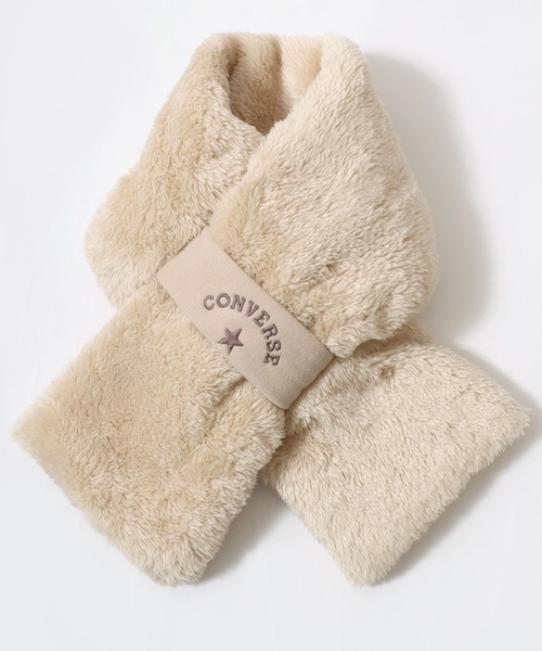 CONVERSE(コンバース)の「CONVERSE/コンバース 差し込み ボアマフラー/ネックウォーマー/レディース メンズ(マフラー・レディース・ベージュ/ネイビー/ブラウン/ピンク/グレー・FREE)」の2枚目の写真