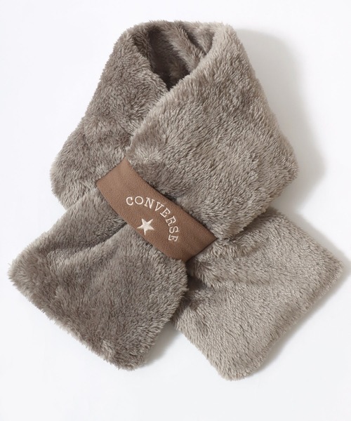 CONVERSE(コンバース)の「CONVERSE/コンバース 差し込み ボアマフラー/ネックウォーマー/レディース メンズ(マフラー・レディース・ベージュ/ネイビー/ブラウン/ピンク/グレー・FREE)」の3枚目の写真