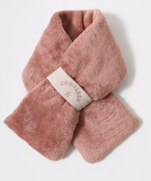 CONVERSE(コンバース)の「CONVERSE/コンバース 差し込み ボアマフラー/ネックウォーマー/レディース メンズ(マフラー・レディース・ベージュ/ネイビー/ブラウン/ピンク/グレー・FREE)」の5枚目の写真
