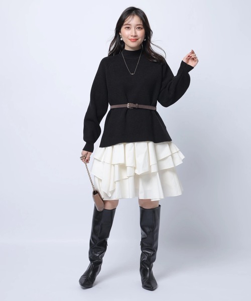 Apuweiser-riche（アプワイザーリッシェ）の「イレヘムレイヤードミニワンピＳＥＴ（ワンピース・レディース・ブラック/チャコールグレー・1/2）」の16枚目の写真