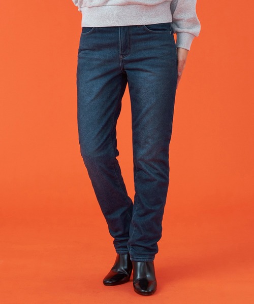EDWIN(エドウィン)の「EDWIN LADIES 『3層構造であったかい。』デッドエアー BODY FIRE ジャージーズテーパードデニムパンツ【暖】【冬用】(デニムパンツ・レディース・ブラック/インディゴブルー/ダークインディゴブルー・X-SMALL/SMALL/MEDIUM/LARGE)」の3枚目の写真