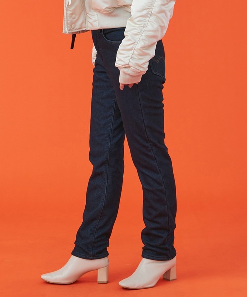 EDWIN(エドウィン)の「EDWIN LADIES 『3層構造であったかい。』デッドエアー BODY FIRE ジャージーズテーパードデニムパンツ【暖】【冬用】(デニムパンツ・レディース・ブラック/インディゴブルー/ダークインディゴブルー・X-SMALL/SMALL/MEDIUM/LARGE)」の5枚目の写真