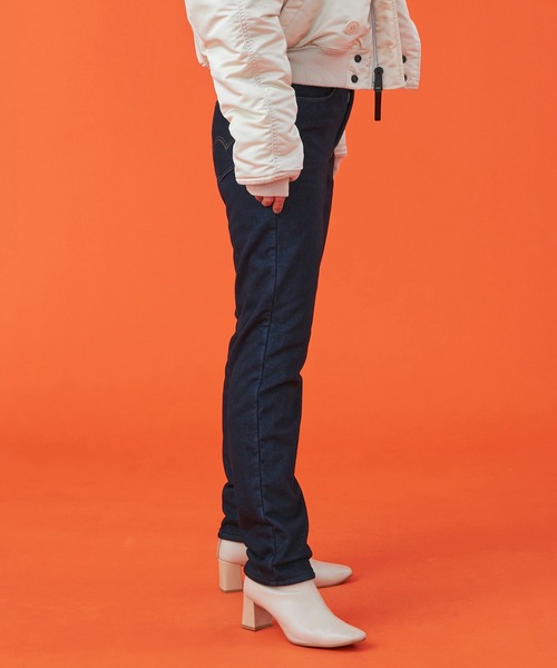 EDWIN(エドウィン)の「EDWIN LADIES 『3層構造であったかい。』デッドエアー BODY FIRE ジャージーズテーパードデニムパンツ【暖】【冬用】(デニムパンツ・レディース・ブラック/インディゴブルー/ダークインディゴブルー・X-SMALL/SMALL/MEDIUM/LARGE)」の6枚目の写真