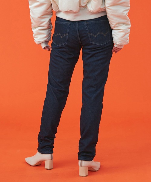 EDWIN(エドウィン)の「EDWIN LADIES 『3層構造であったかい。』デッドエアー BODY FIRE ジャージーズテーパードデニムパンツ【暖】【冬用】(デニムパンツ・レディース・ブラック/インディゴブルー/ダークインディゴブルー・X-SMALL/SMALL/MEDIUM/LARGE)」の7枚目の写真