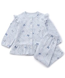 Ampersand(アンパサンド)の【リンク/ジュニア対応】リボン柄ニットキルトペプラムパジャマ(ルームウェア/パジャマ)