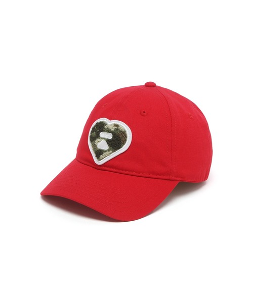 A BATHING APE（アベイシングエイプ）の「HEART LOGO BASEBALL CAP（キャップ・レディース・グリーン/レッド/パープル/ネイビー・FREE）」の4枚目の写真
