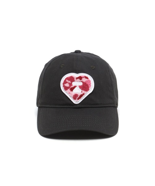 A BATHING APE（アベイシングエイプ）の「HEART LOGO BASEBALL CAP（キャップ・レディース・グリーン/レッド/パープル/ネイビー・FREE）」の5枚目の写真