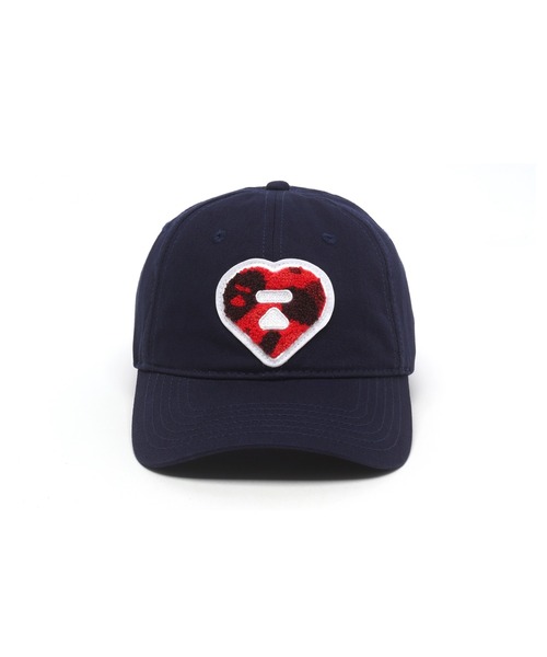 A BATHING APE（アベイシングエイプ）の「HEART LOGO BASEBALL CAP（キャップ・レディース・グリーン/レッド/パープル/ネイビー・FREE）」の6枚目の写真