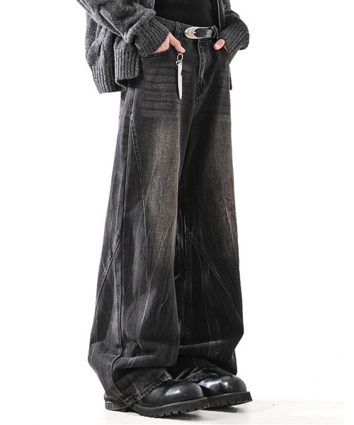 NEW GENTLEMAN（ニュージェントルマン）の「ノルマンディーデニム ワイドバギー バルーン バレル パンツ（デニムパンツ・メンズ・ブルー/ブラック・L/M/S）」の7枚目の写真