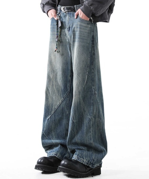 NEW GENTLEMAN（ニュージェントルマン）の「ノルマンディーデニム ワイドバギー バルーン バレル パンツ（デニムパンツ・メンズ・ブルー/ブラック・L/M/S）」の9枚目の写真