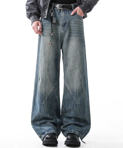 NEW GENTLEMAN（ニュージェントルマン）の「ノルマンディーデニム ワイドバギー バルーン バレル パンツ（デニムパンツ・メンズ・ブルー/ブラック・L/M/S）」の10枚目の写真
