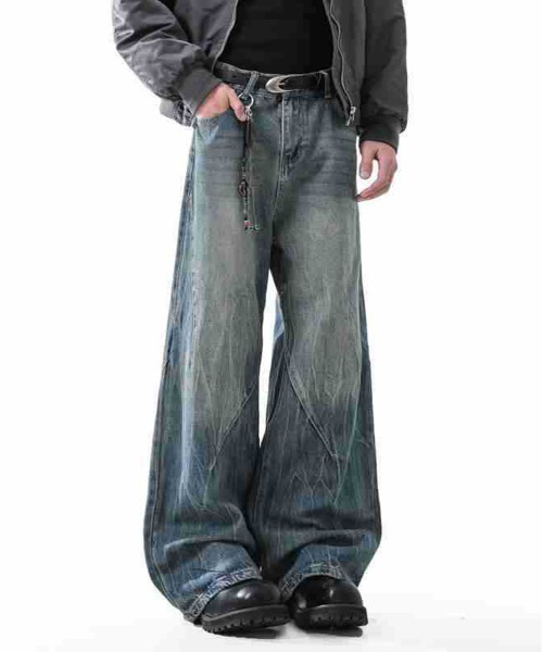 NEW GENTLEMAN（ニュージェントルマン）の「ノルマンディーデニム ワイドバギー バルーン バレル パンツ（デニムパンツ・メンズ・ブルー/ブラック・L/M/S）」の11枚目の写真