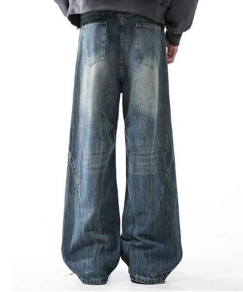 NEW GENTLEMAN（ニュージェントルマン）の「ノルマンディーデニム ワイドバギー バルーン バレル パンツ（デニムパンツ・メンズ・ブルー/ブラック・L/M/S）」の13枚目の写真