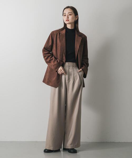 SENSE OF PLACE by URBAN RESEARCH（センスオブプレイスバイアーバンリサーチ）の「ヘリンボーンタックパンツ（その他パンツ・レディース・チャコールグレー/ブラウン/ベージュ・MEDIUM/SMALL）」の13枚目の写真