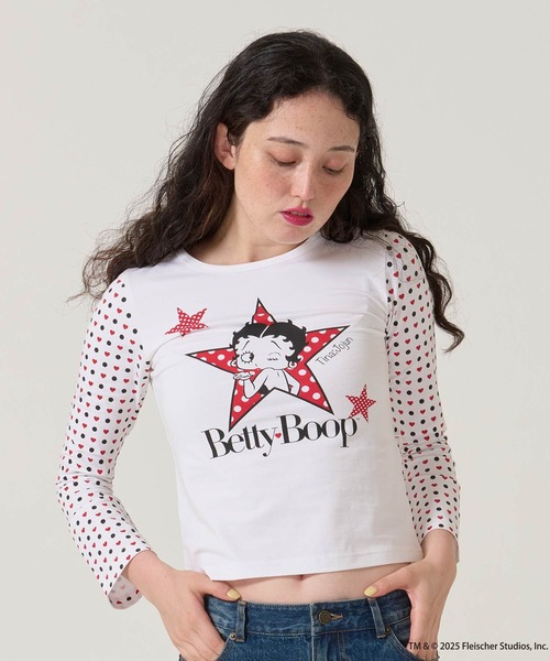 TINA:JOJUN(ティーナジョジュン)の「Betty Boop プリントロンT TINA:JOJUN(Tシャツ/カットソー・レディース・ホワイト/ピンク・M)」の7枚目の写真