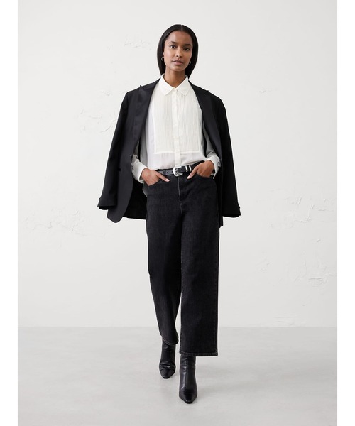 BANANA REPUBLIC FACTORY STORE(バナナリパブリック ファクトリーストア)の「BANANA REPUBLIC FACTORY STORE タキシードビブ ブラウス(シャツ/ブラウス・レディース・ホワイト/ブラック・L/M/S/XS)」の5枚目の写真