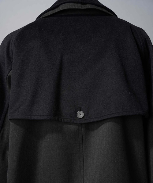 UNISEX》Layering Double Breasted Prime-Over Short Coat/レイヤ