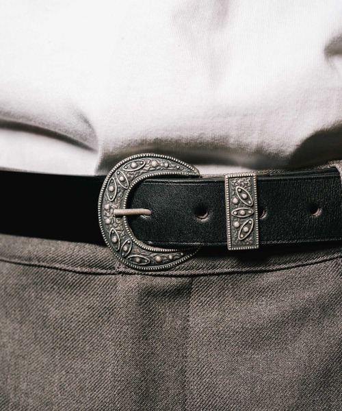 Subciety(サブサエティ)の「Western buckle belt(ベルト・メンズ・アンティークシルバー/アンティークゴールド・FREE)」の2枚目の写真