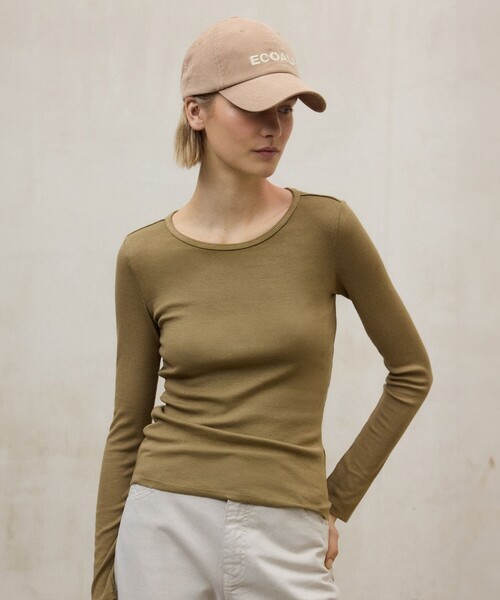 ECOALF（エコアルフ）の「SINES リブ ロンT / SINES LONG SLEEVE T-SHIRTS（Tシャツ/カットソー・レディース・イエロー系その他6/チャコールグレー・M/S）」の2枚目の写真