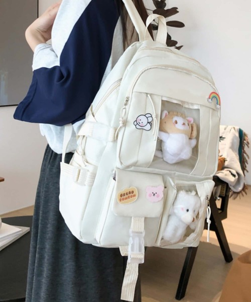 LA VORAGINE(ラ ヴォラジネ)の「大容量バックパック/リュック(バックパック/リュック・レディース・ブラック/アイボリー/パープル・FREE)」の2枚目の写真