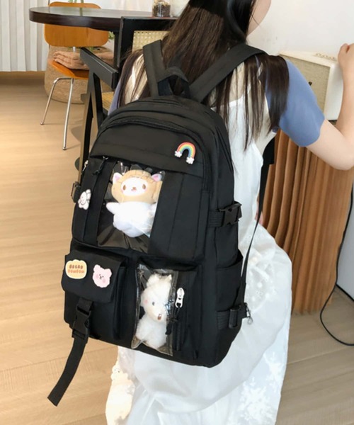 LA VORAGINE(ラ ヴォラジネ)の「大容量バックパック/リュック(バックパック/リュック・レディース・ブラック/アイボリー/パープル・FREE)」の6枚目の写真