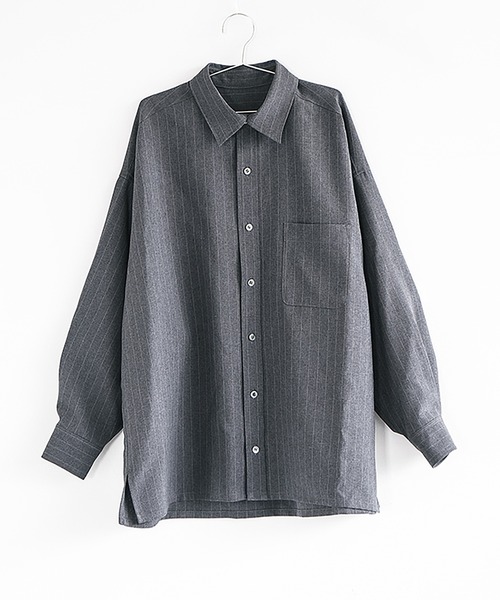 SOLAMONAT LARME(ソラモナラーム)の「ストライプシャツ(シャツ/ブラウス・レディース・グレー/チャコール/ブラック・38)」の6枚目の写真