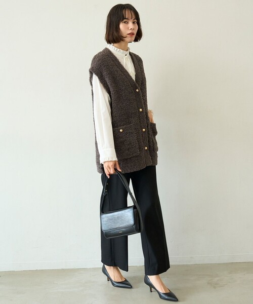 UNFILO(アンフィーロ)の「【STORY×UNFILO】シャギーニット ベスト(ニット/セーター・レディース・ブラック系/グレー系・X-LARGE)」の7枚目の写真