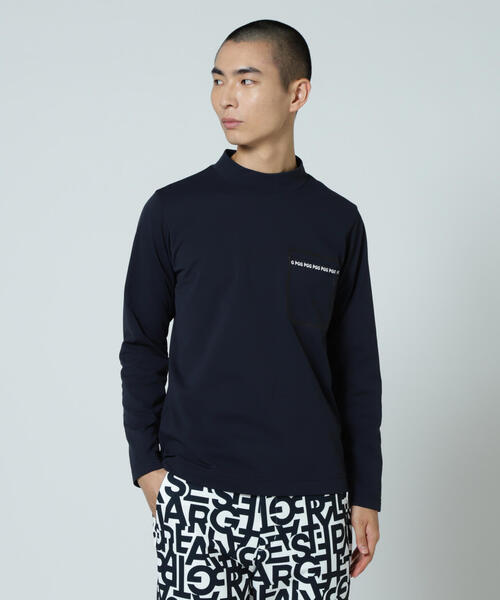 PEARLY GATES（パーリーゲイツ）の「【PGG】【直営店舗&公式オンライン限定】超KARUISHI長袖ハイネックカットソー (MENS)（Tシャツ/カットソー・メンズ・ホワイト/ネイビー・MEDIUM/LARGE/X-LARGE）」の2枚目の写真