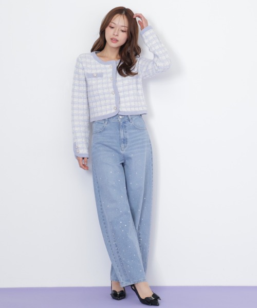 JILL by JILL STUART（ジルバイジルスチュアート）の「◇ビジュートッピングデニムパンツ（デニムパンツ・レディース・ブルー/ブラック・SMALL/MEDIUM）」の8枚目の写真