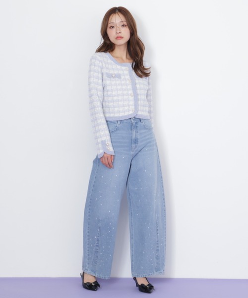 JILL by JILL STUART（ジルバイジルスチュアート）の「◇ビジュートッピングデニムパンツ（デニムパンツ・レディース・ブルー/ブラック・SMALL/MEDIUM）」の5枚目の写真