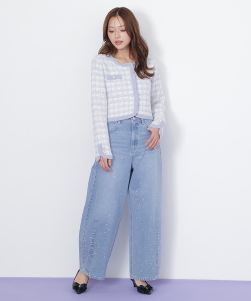 JILL by JILL STUART（ジルバイジルスチュアート）の「◇ビジュートッピングデニムパンツ（デニムパンツ・レディース・ブルー/ブラック・SMALL/MEDIUM）」の6枚目の写真