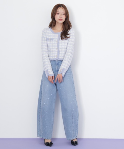 JILL by JILL STUART（ジルバイジルスチュアート）の「◇ビジュートッピングデニムパンツ（デニムパンツ・レディース・ブルー/ブラック・SMALL/MEDIUM）」の7枚目の写真