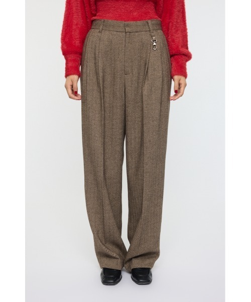 MOUSSY（マウジー）の「LOOSE TAPERED トラウザー（スラックス・レディース・ブラウン/チャコールグレー・1/2）」の3枚目の写真