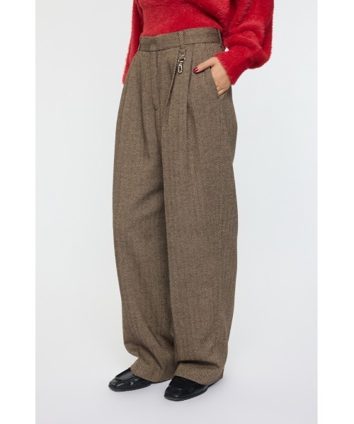 MOUSSY（マウジー）の「LOOSE TAPERED トラウザー（スラックス・レディース・ブラウン/チャコールグレー・1/2）」の7枚目の写真