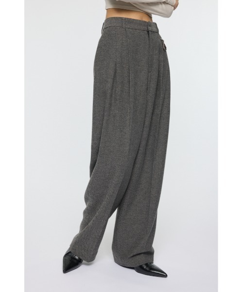 MOUSSY（マウジー）の「LOOSE TAPERED トラウザー（スラックス・レディース・ブラウン/チャコールグレー・1/2）」の12枚目の写真