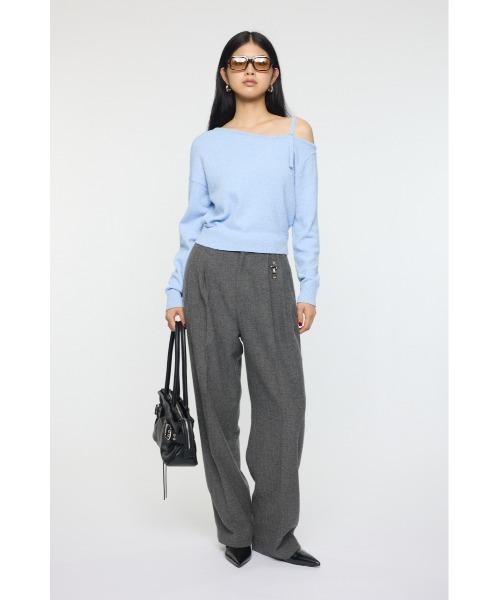 MOUSSY（マウジー）の「LOOSE TAPERED トラウザー（スラックス・レディース・ブラウン/チャコールグレー・1/2）」の21枚目の写真