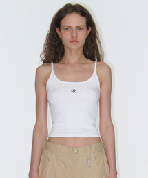 Square Logo String Sleeveless - White